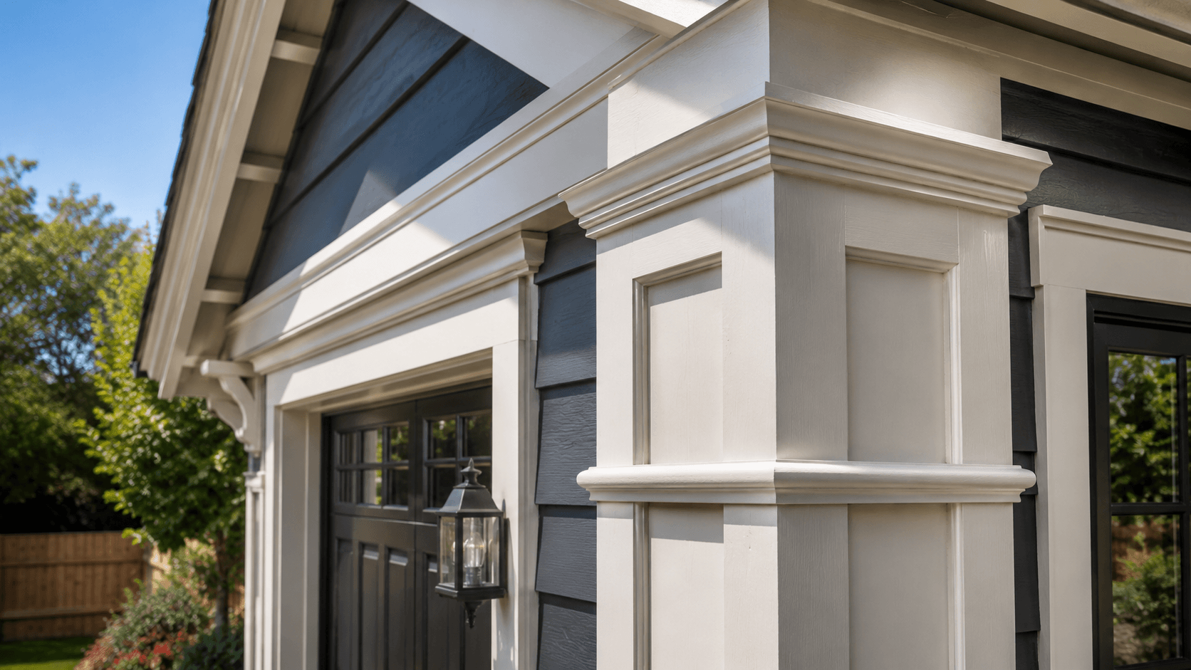 Finish carpentry and exterior wood trim on a Sacramento home after termite damage repair.